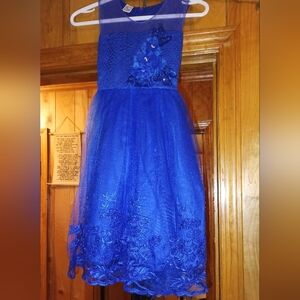 Elegant Blue Lace Dress